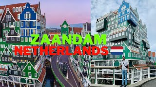 Colorful Zaandam city in Netherlands 🇳🇱  Many beautiful buildingswindmillsBest place in Holland [upl. by Nnaeoj954]