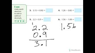 32 Use Models to Add or Subtract Decimals [upl. by Nedyrb743]