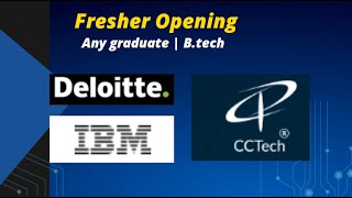 Entry Level hiring  Internship opportunity  Ibm  Deloitte  cctech  Ninotronix [upl. by Nuajed527]