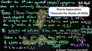 The Sturm Separation Theorem for Second Order Differential Equations [upl. by Lyns412]