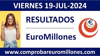 Resultado del sorteo EuroMillones del viernes 19 de julio de 2024 [upl. by Rhianna]