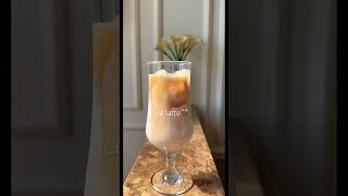 Iced latte 🤎 latte icedcoffee coffee recipe aesthetic café yum homecoffee autumn fall24 [upl. by Atinek]