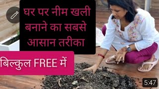 How to make Neem Khali at home  निंबोली  ghar पर free में neem Khali बनाएं  Best pesticide [upl. by Naanac]