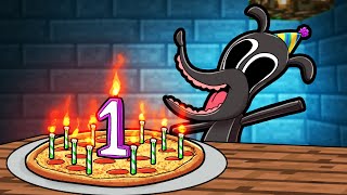 Baby CARTOON DOG 1 Year Old BIRTHDAY Minecraft [upl. by Bose598]