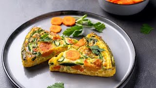 Kalorienarme FRITTATA mit Zucchini und Möhren [upl. by Pritchett]