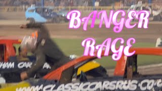 Crazy Banger Racing Head On Crash Driver Rage Hilarious  Arlington Stadium Raceway Spedeworth 4K [upl. by Wadlinger]