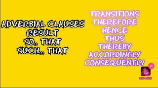 ADVERBIAL CLAUSES OF RESULTSO THATSUCH THATTRANSITIONSTHEREFORETHUSHENCE [upl. by Nalhsa]