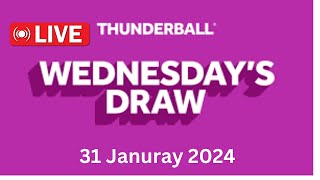 Thunderball live draw tonight Wednesday 31 Jan 2024  thunderball live tonight draw [upl. by Ahseiyn950]