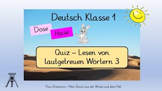 Deutsch Klasse 1 Lesen von lautgetreuen Wörtern 3 [upl. by Guttery119]