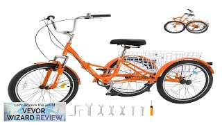 VEVOR Folding Adult Tricycle 24Inch 7Speed Adult Folding Trikes Carbon Steel 3 Review [upl. by Giselbert]