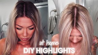 DIY Highlight Hair with Foil Bleach Blonde Highlights at Home  How to Mix Bleach [upl. by Ivens39]