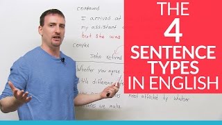 The 4 English Sentence Types – simple compound complex compoundcomplex [upl. by Odraccir]