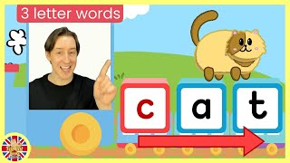 3 letter words phonics soundLearn to readat word familyfirst wordCVCletterskidslearningkids [upl. by Redienhcs]