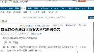 自民党の憲法改正原案の主な新設条文；産経新聞 [upl. by Lander945]