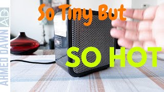 Tiny Heater Gives Tons of Heat  Amazon Basics 500Watt Ceramic Small Space Personal Mini Heater [upl. by Eyllek]