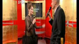 Laetitia Casta in a Hot SeeThroughDress French Interview by the Cesars French Oscars [upl. by Amandie]