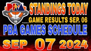 PBA Standings today as of September 6 2024  PBA Game results  Pba schedule September 7 2024 [upl. by Kessia]