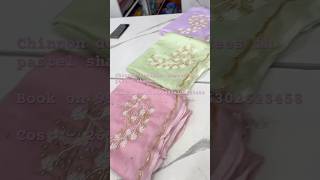 Designer chinnon sarees 2650 Book on 95734090396302623458ytshortsindia viralvideo viralshorts [upl. by Nuhsar638]