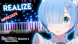 Realize  ReZero kara Hajimeru Isekai Seikatsu Season 2 OP  Konomi Suzuki piano [upl. by Bonucci]