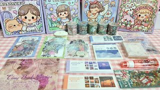 kawaii japanese stationery unboxing from india Stickers journaling 🎁 cute kawaii sticker 🌈 ✨️ [upl. by Gaelan]