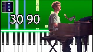 Andrew Garfield Joshua Henry  30 90 from tick tick BOOM  Piano Tutorial [upl. by Arraik]