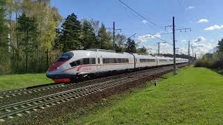 Russian railways trains on the line Moscow  Vladimir [upl. by Ellehsor]