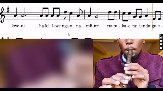 Kenyan National Anthem How to play Kenya National Anthem on a descant recorder CBC [upl. by Ahcirt911]