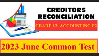 GRADE 12CREDITORS RECONCILIATION CREDITORS CONTROL amp CREDITORS LIST [upl. by Dhiren481]