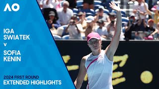 Iga Swiatek v Sofia Kenin Extended Highlights  Australian Open 2024 First Round [upl. by Mirella]