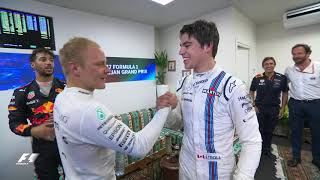 Bottas Overtakes Stroll On The Line  F1 Most Dramatic Moments 2017 [upl. by Alvita]