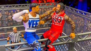 Jey Uso vs Jimmy Uso  Steel Cage Action Figure Match [upl. by Htebasile]