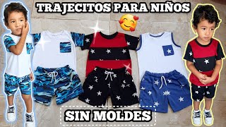 ✨COMO HACER TRAJECITOS PARA NIÑOS SHORTS Y PLAYERA DE LA MANERA MAS FACIL 😉❤ [upl. by Nirej161]