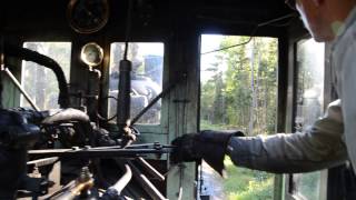 Steam Locomotive Cab Ride on the Wiscasset Waterville and Farmingon Narrow Gauge railroad [upl. by Evod]