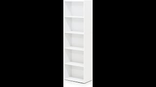 Furinno 5Tier Reversible Color Open Shelf Bookcase White Review [upl. by Lonee]