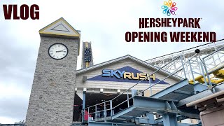 Skyrush Now Boarding Hersheypark Opening Weekend March 2024 Vlog [upl. by Irrahs61]