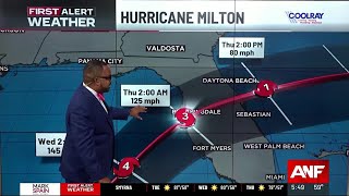 FIRST ALERT FORECAST Milton to hit Florida Wednesday night Cooler in north Georgia [upl. by Xantha]