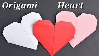 How to Make a Very Easy Paper Heart ❤  Simple Origami Tutorial [upl. by Nileuqay]