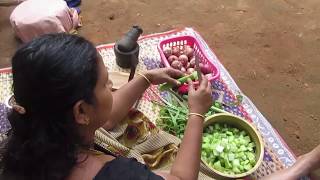 Taro Stem Recipes Tamil Kitchen Recipes in my village samayal kurippu [upl. by Adnilahs755]