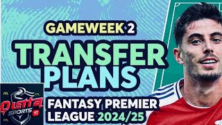 MY FPL GW2 TRANSFER PLANS  Nkunku to Smith Rowe already or hold  Fanstasy Premier league 2425 [upl. by Nic465]