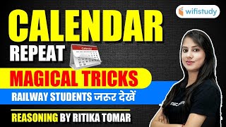 Calendar Repeat  Railway Exams Reasoning by Ritika Tomar  Magical Tricks [upl. by Vashtee]