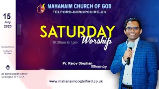 Mahanaim COG Telford  Saturday Service  Worship  Song  Pr Rejoy Stephan  19 AUG 2023 [upl. by Reni]