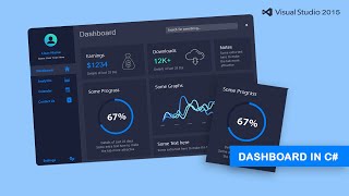 How to Create a Modern Flat UI Design Dashboard in C 2020 [upl. by Yeslah]