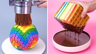 How To Make Rainbow Cake Decorating Ideas  So Yummy Colorful Cake Decorating Compilation [upl. by Anaitsirhc]