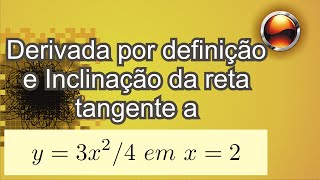 Inclinação da reta tangente  y3x²4 em x2  por definição [upl. by Fremont]