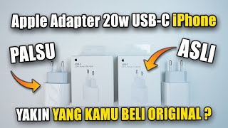 ASLI vs PALSU Adapter Original iPhone 20W USBC Fast Charging [upl. by Eirrod412]