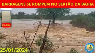 Incrível Várias barragens se rompem no Sertão da Bahia devido ao grande volume de chuva de hoje😱 [upl. by Eiramasil]