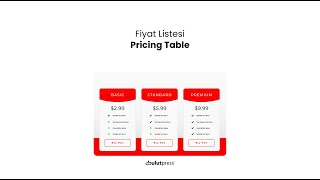 Fiyat Tablosu Pricing Table Modülü Nasıl Oluşturulur [upl. by Koosis728]