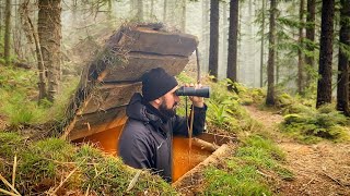 Building of a secret dugout  forest bunker for survival [upl. by Norse24]