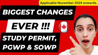 Unbelievable Changes to Canada’s Study Permit PGWP and SOWP  September 2024  Zeste Immigration [upl. by Riesman]