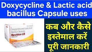 RevidoxLB Capsule  doxycycline and Lactic acid bacillus capsule uses Dosage benefits in Hindi [upl. by Konyn974]